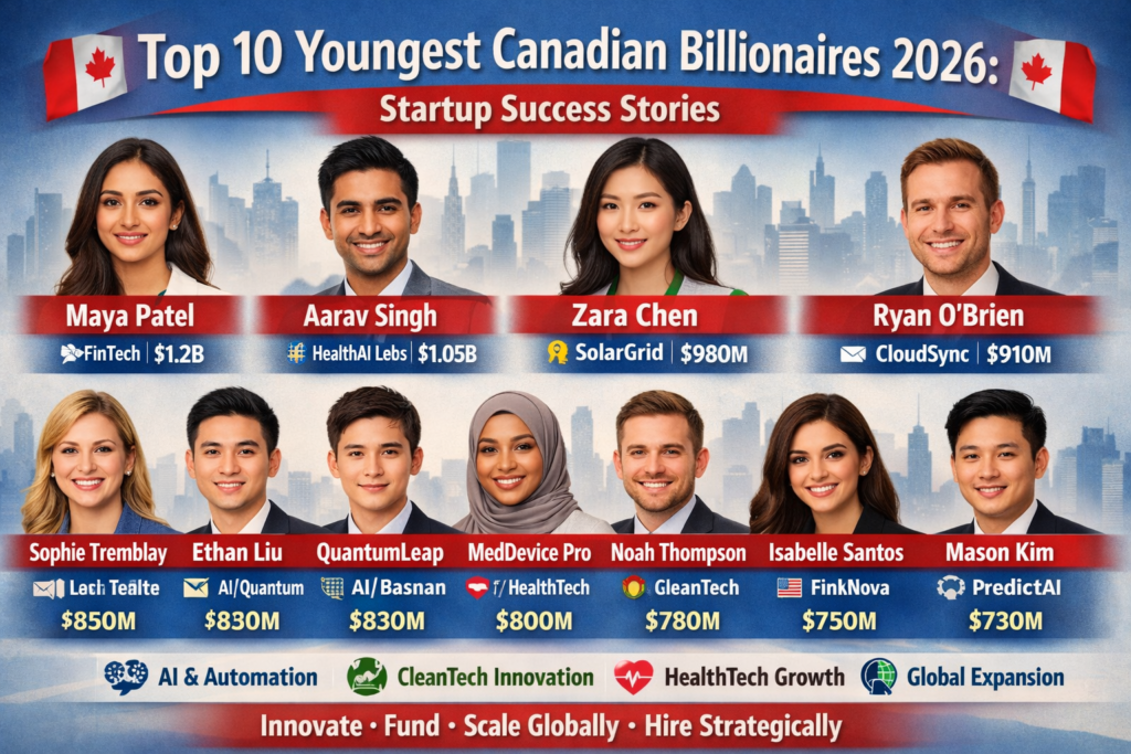 Top 10 Youngest Canadian Billionaires 2026: Startup Success Stories